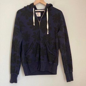 Todd Snyder x Champion Mens Hawaii Hibiscus Zip Hoodie Medium Navy French Terry